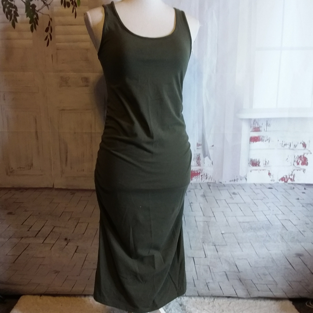 Isabel Maternity olive green midi dress size XS NWT